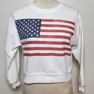 Youth American Flag Sweatshirt L 10/12 Patriotic by Art Class